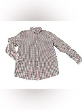 Vineyard Vines Kids Casual Long Sleeve Button Down Shirt Size 12/14  Green/red